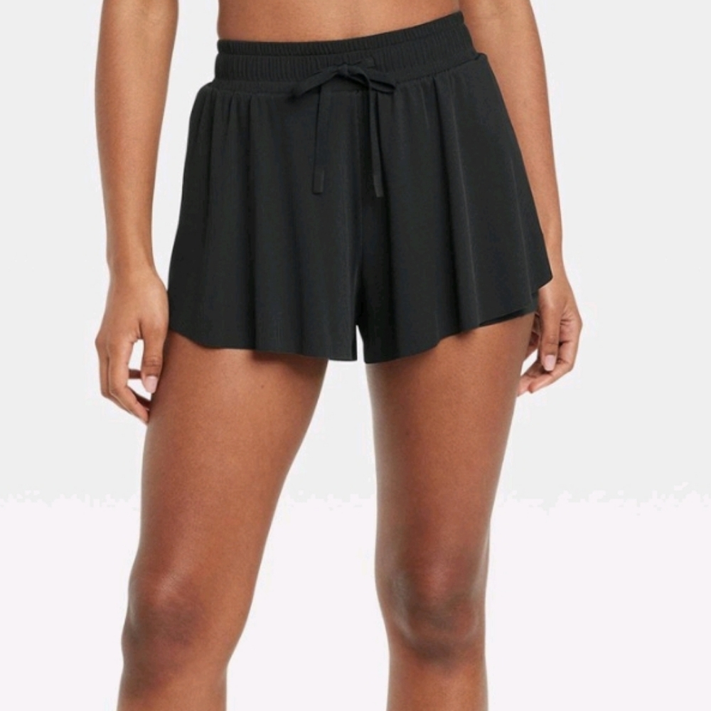 Women's JoyLab Black Double Layer Run Shorts Size Large